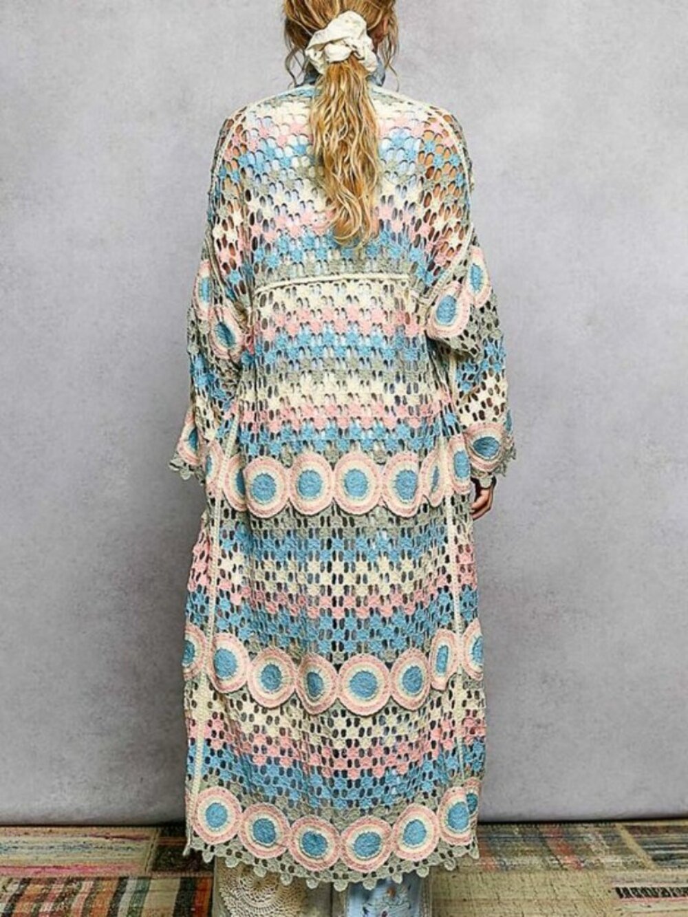 Pastel Crochet Duster Cardigan - Picture 4 of 4